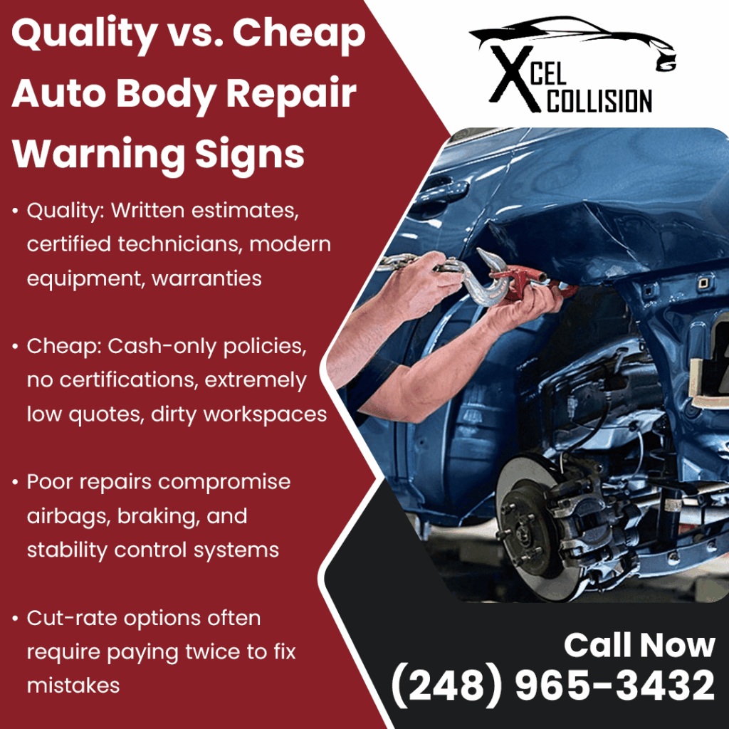 Quality vs Cheap auto body repair warning signs