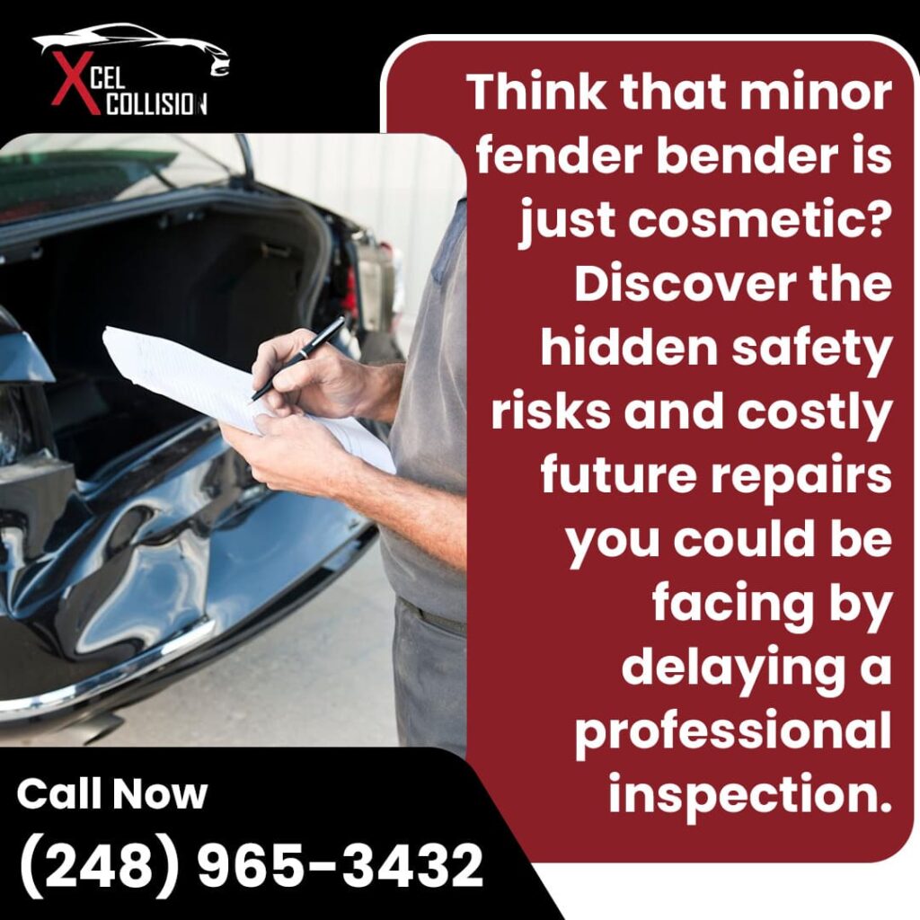 car with dent due to collision